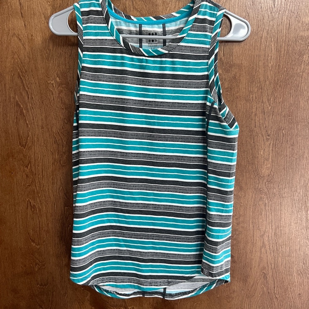Title nine Striped Sleeveless Top - Teal and Black